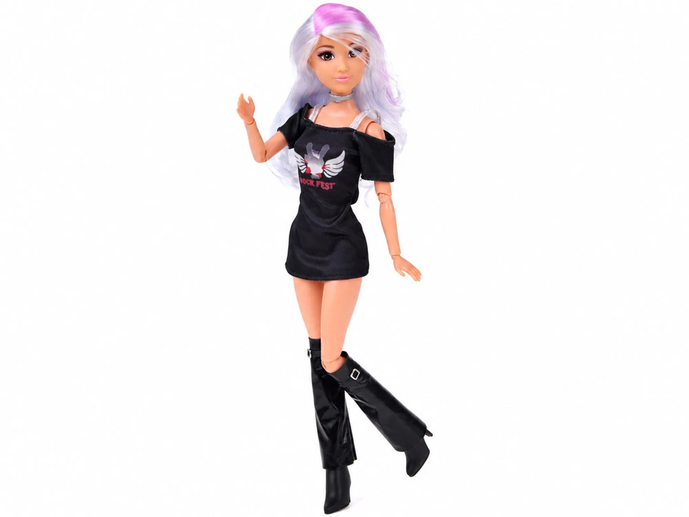Jokomisiada Anlily Punk Rock Doll - Sidabrinis Hair and Strong Styling ZA6231