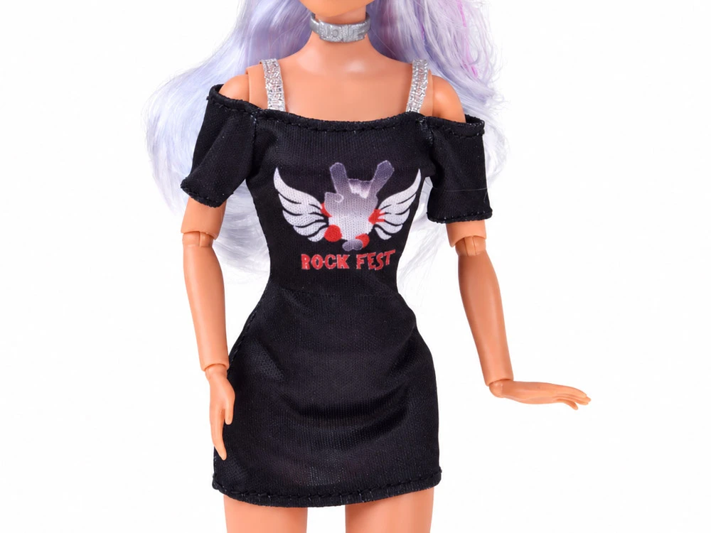 Jokomisiada Anlily Punk Rock Doll - Sidabrinis Hair and Strong Styling ZA6231