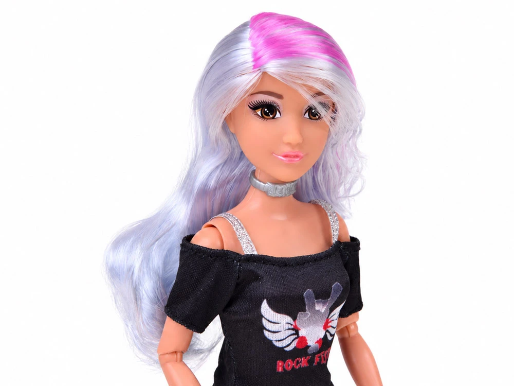 Jokomisiada Anlily Punk Rock Doll - Sidabrinis Hair and Strong Styling ZA6231