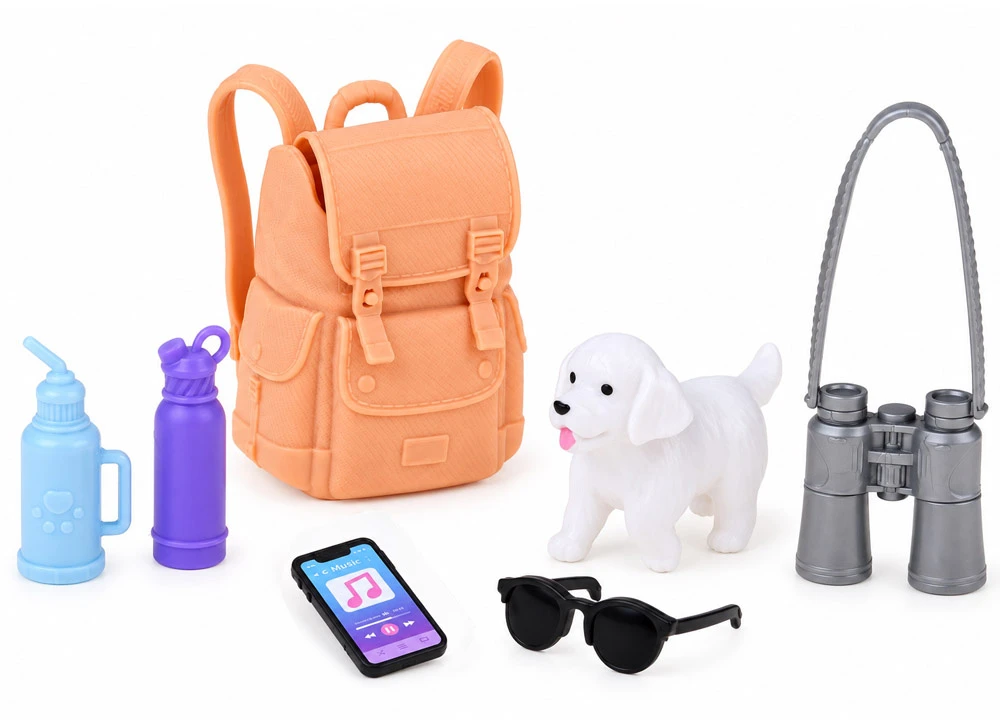 Jokomisiada Anlily Traveler Doll with a Dog + Backpack with Tourist Accessories ZA6230