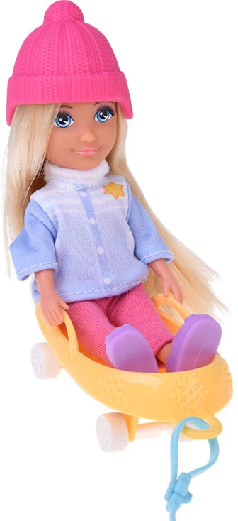 Jokomisiada Anlily Winter Style Doll - Small and Large in Jackets with Sleds ZA6632