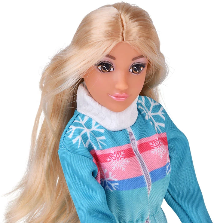 Jokomisiada Anlily Winter Style Doll - Small and Large in Jackets with Sleds ZA6632
