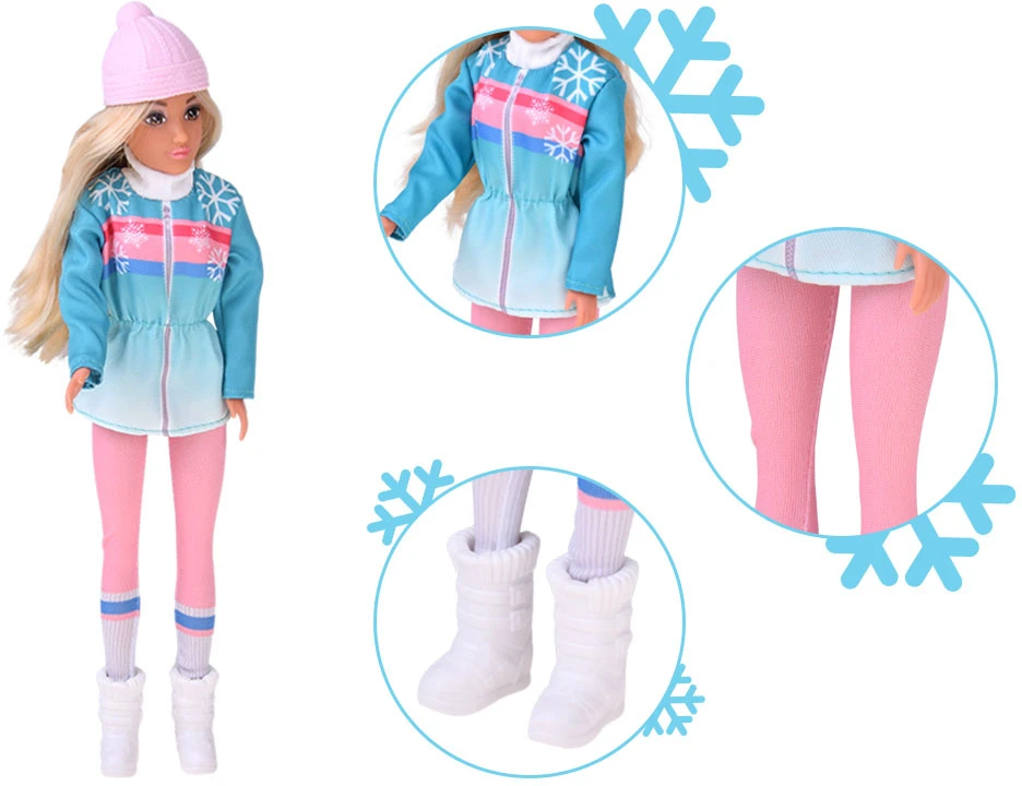 Jokomisiada Anlily Winter Style Doll - Small and Large in Jackets with Sleds ZA6632