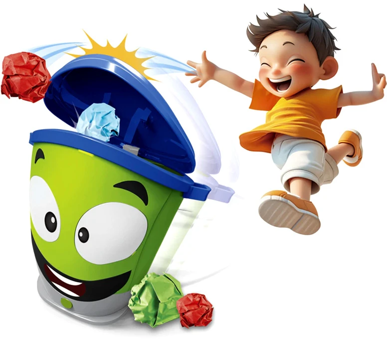 Jokomisiada Arcade game "Runaway trash can" with paper balls GR0844