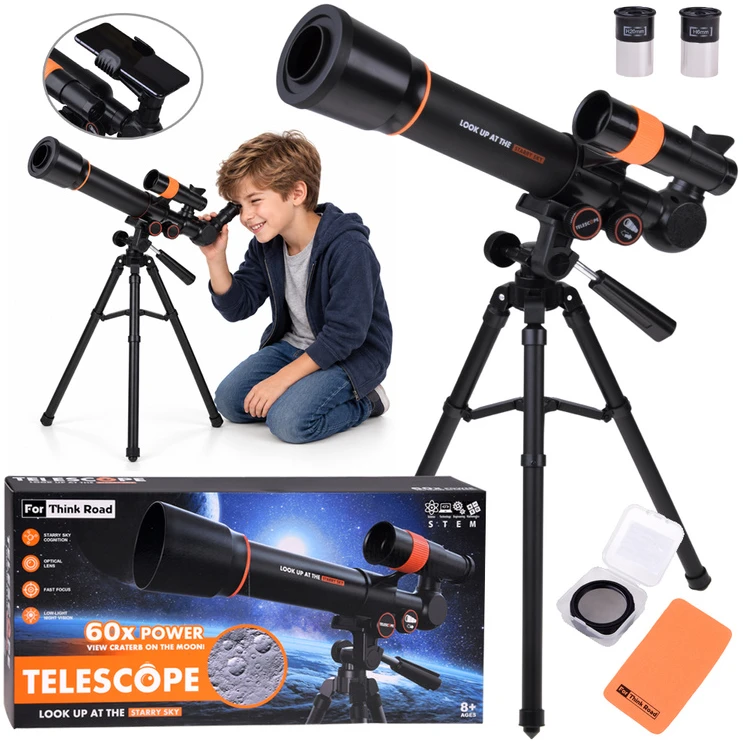 Jokomisiada Astronomical telescope for children + metal tripod 18x 60x LUNETA ZA6300