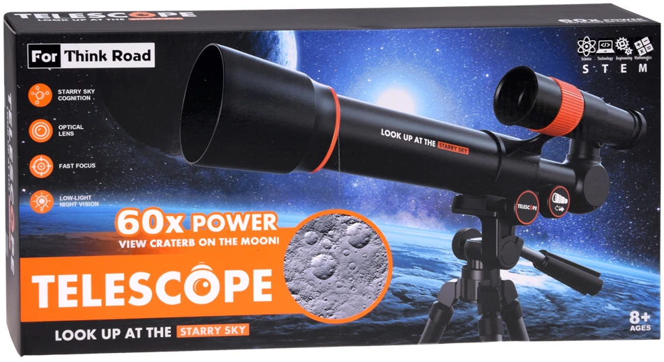 Jokomisiada Astronomical telescope for children + metal tripod 18x 60x LUNETA ZA6300