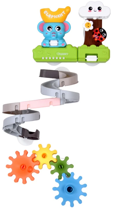 Jokomisiada Baby Bath Vanduo Track Elephant Seal Slide Bath Toy ZA6345