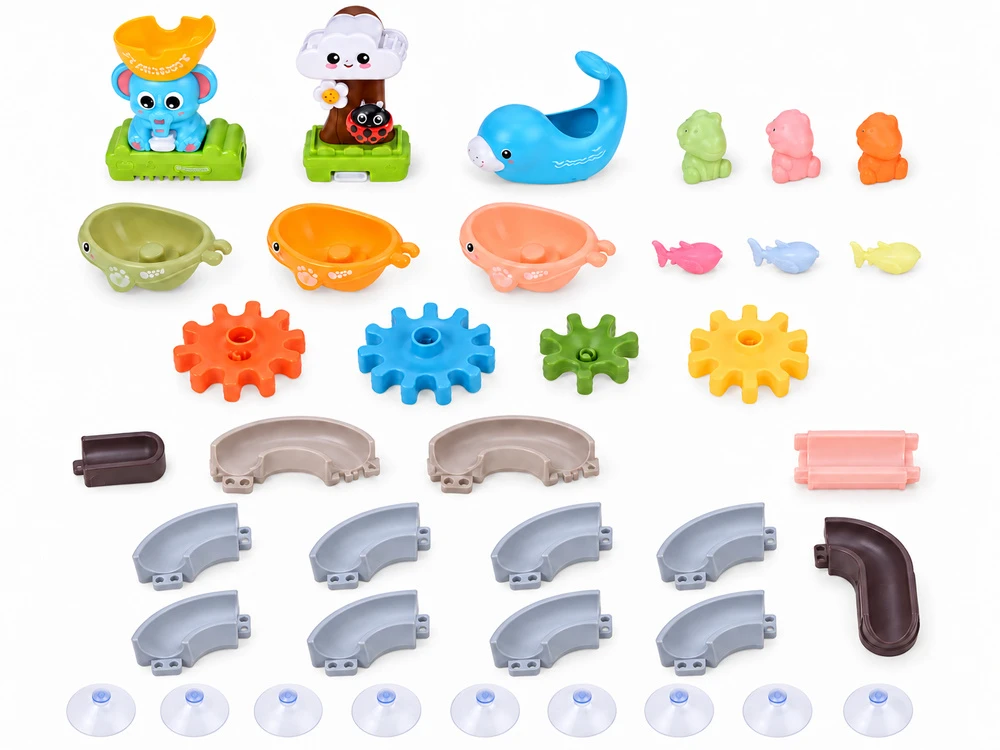 Jokomisiada Baby Bath Vanduo Track Elephant Seal Slide Bath Toy ZA6345