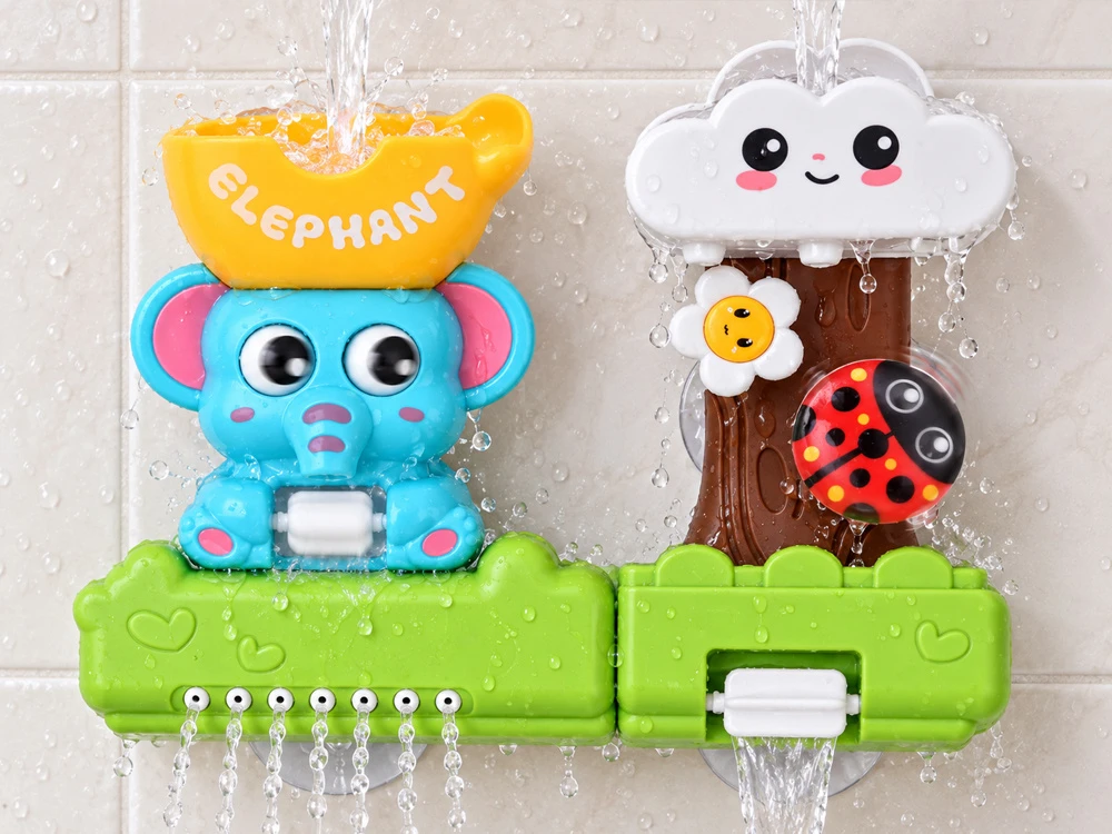 Jokomisiada Baby Bath Vanduo Track Elephant Seal Slide Bath Toy ZA6345