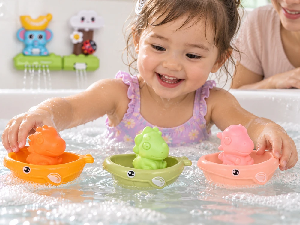 Jokomisiada Baby Bath Vanduo Track Elephant Seal Slide Bath Toy ZA6345