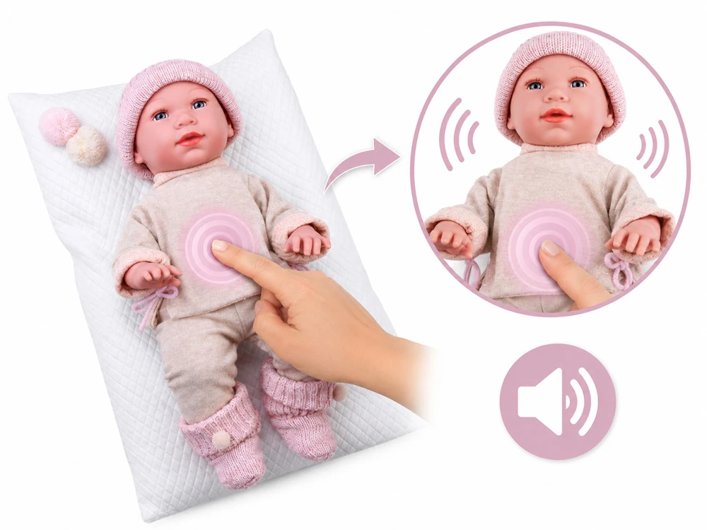 Jokomisiada BABY DOLL 48 cm Interactive Cries Babbles Scented + Blanket ZA6577
