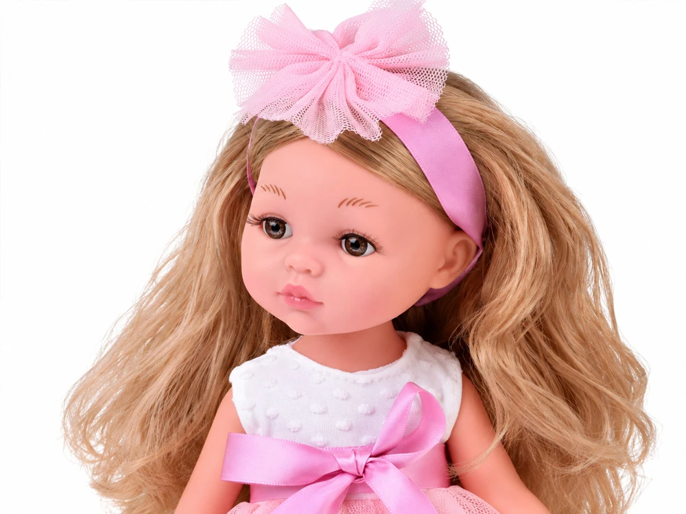 Jokomisiada BALLERINA doll 35cm with blonde hair in a pink tulle dress ZA6440