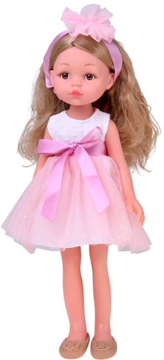 Jokomisiada BALLERINA doll 35cm with blonde hair in a pink tulle dress ZA6440