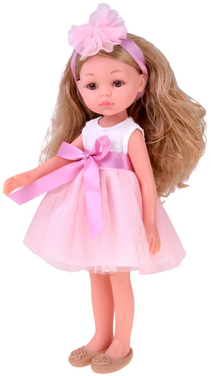 Jokomisiada BALLERINA doll 35cm with blonde hair in a pink tulle dress ZA6440