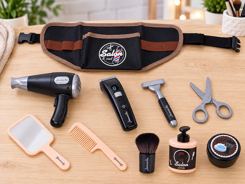 Jokomisiada BARBER hairdressing set for children - belt + accessories ZA6217