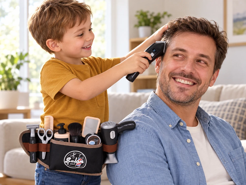 Jokomisiada BARBER hairdressing set for children - belt + accessories ZA6217