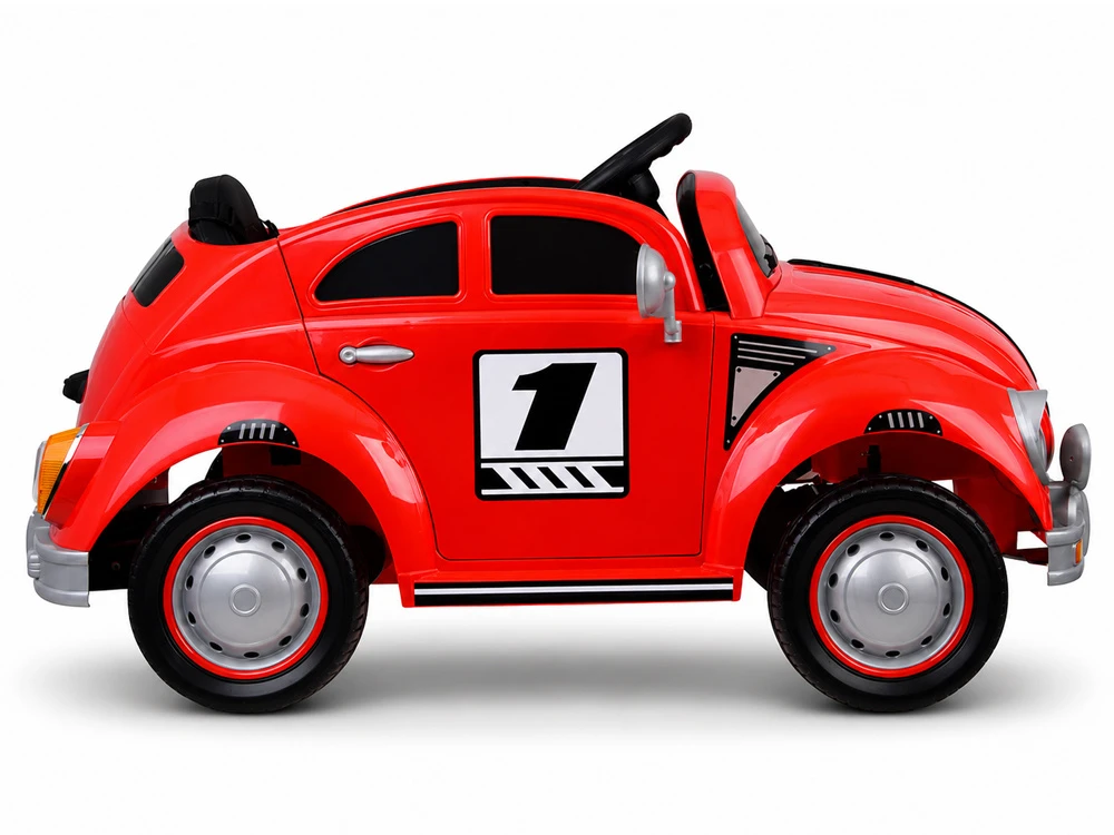 Jokomisiada Baterija-powered car for children, red retro, rocking effect, PA0349