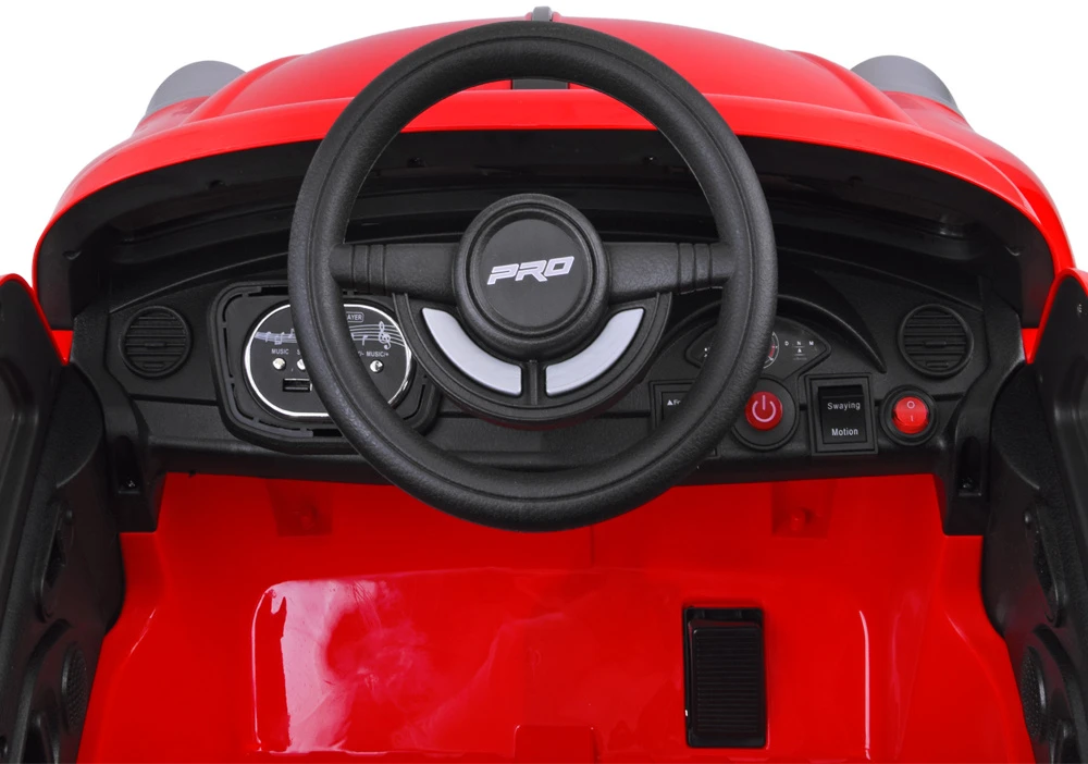 Jokomisiada Baterija-powered car for children, red retro, rocking effect, PA0349
