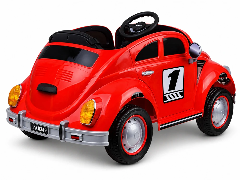 Jokomisiada Baterija-powered car for children, red retro, rocking effect, PA0349