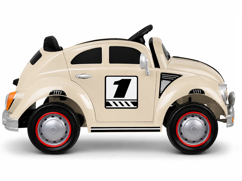 Jokomisiada Baterija-powered car for children, beige retro, rocking effect, PA0349