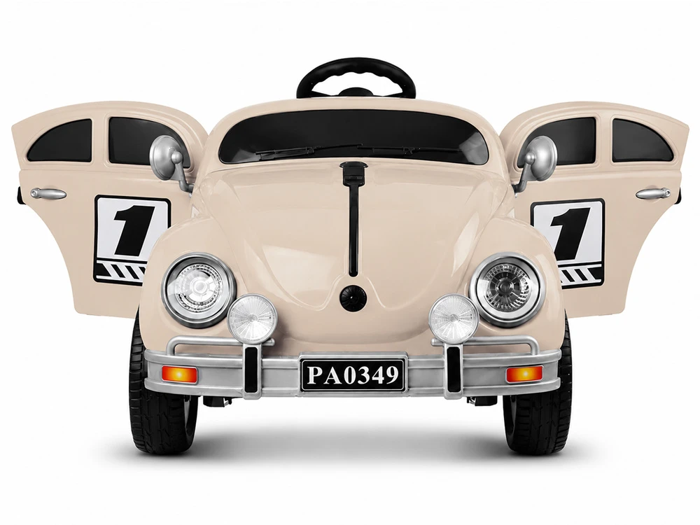 Jokomisiada Baterija-powered car for children, beige retro, rocking effect, PA0349