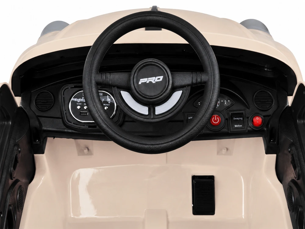Jokomisiada Baterija-powered car for children, beige retro, rocking effect, PA0349