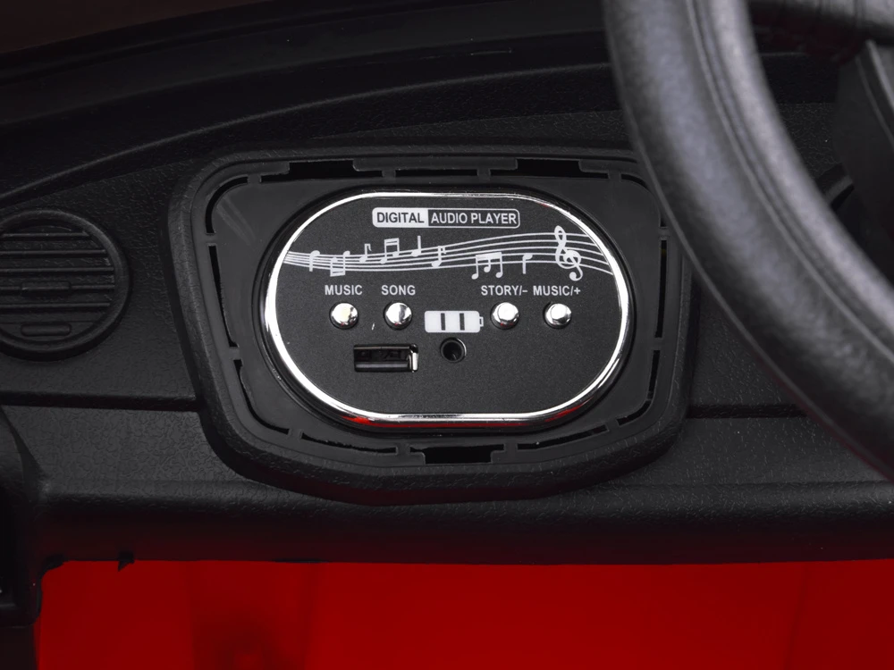 Jokomisiada Baterija-powered car for children, red retro, rocking effect, PA0349