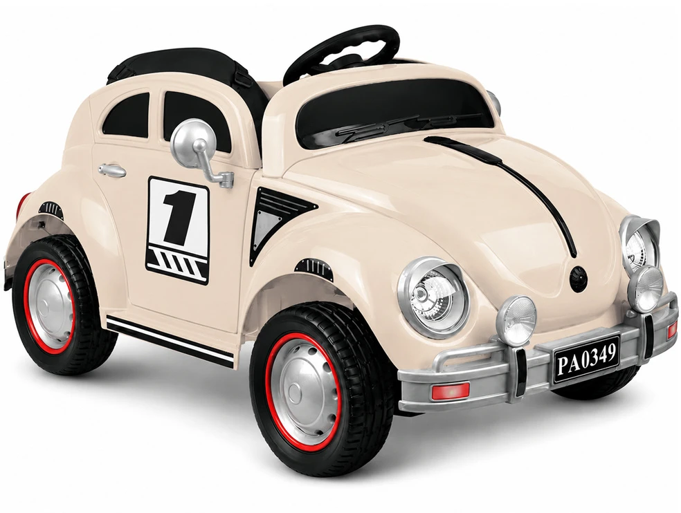 Jokomisiada Baterija-powered car for children, beige retro, rocking effect, PA0349