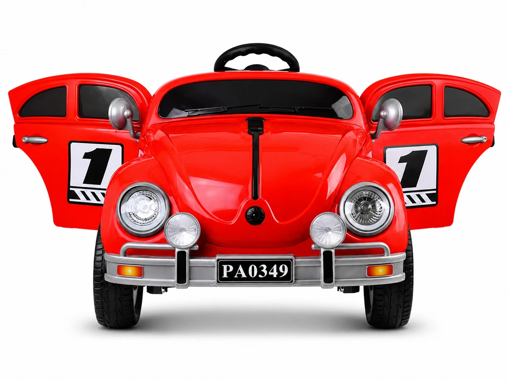 Jokomisiada Baterija-powered car for children, red retro, rocking effect, PA0349