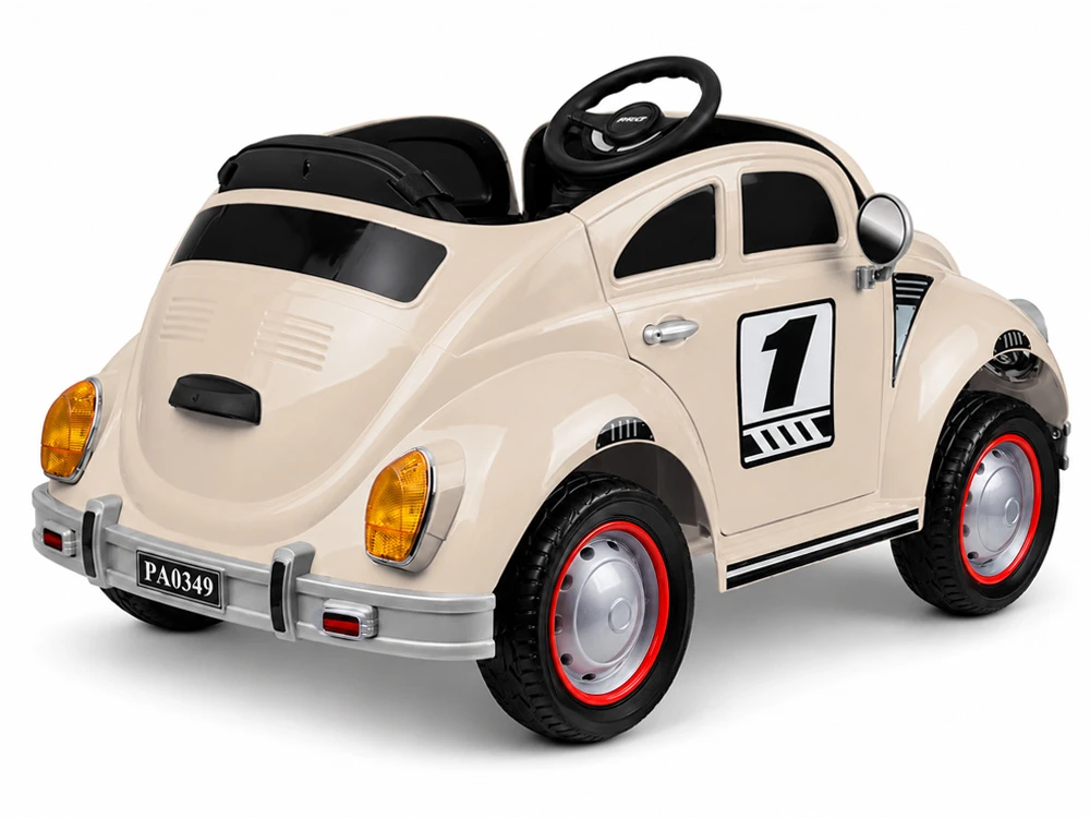 Jokomisiada Baterija-powered car for children, beige retro, rocking effect, PA0349