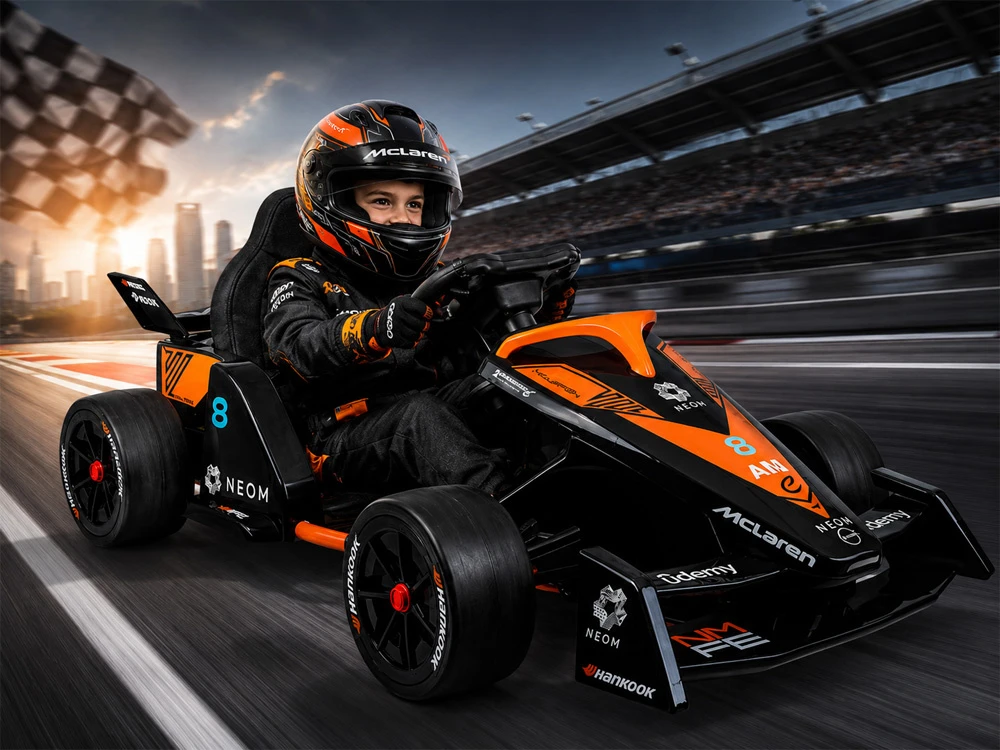 Jokomisiada Baterija-powered racing car for kids Formula E McLaren NEOM PA0346