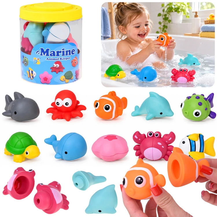 Jokomisiada Bath toys Sea animals foldable in half 10 pcs ZA6564
