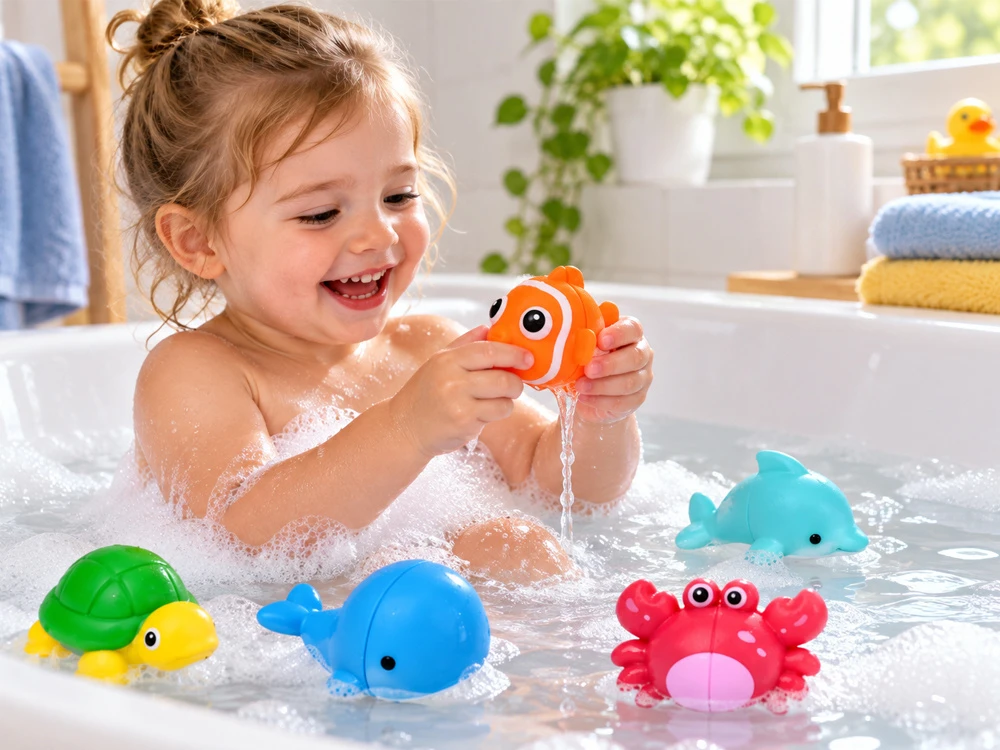 Jokomisiada Bath toys Sea animals foldable in half 10 pcs ZA6564