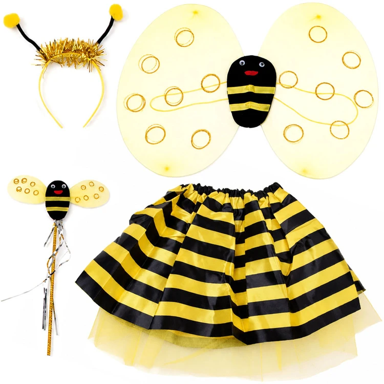 Jokomisiada Bee Costume for Girls – Wings, Skirt, Headband, Wand ZA6602