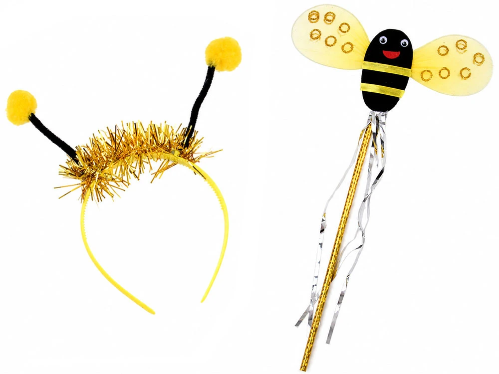 Jokomisiada Bee Costume for Girls – Wings, Skirt, Headband, Wand ZA6602