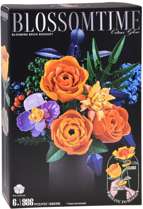 Jokomisiada BLOOMING FLOWERS blocks, moving bouquet - bud blooming effect, 986 pieces ZA6287