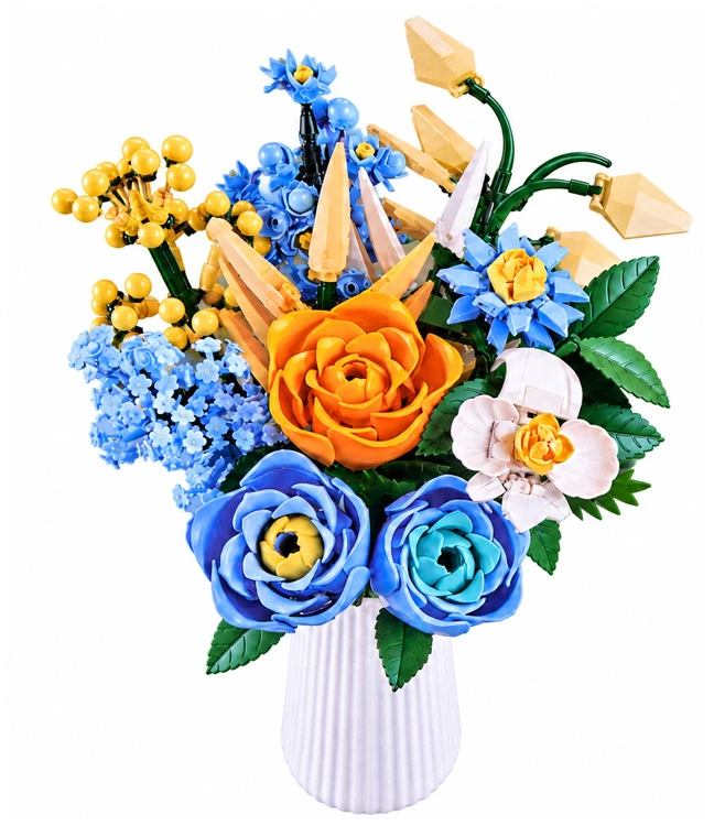 Jokomisiada BLOOMING FLOWERS blocks, moving bouquet - bud blooming effect, 986 pieces ZA6286