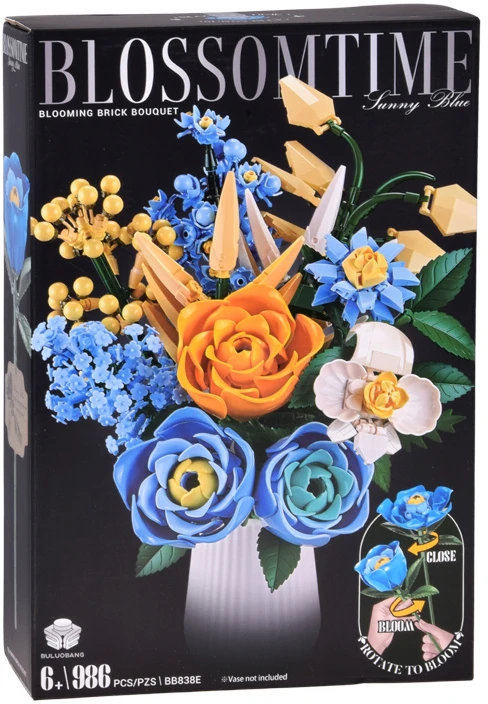 Jokomisiada BLOOMING FLOWERS blocks, moving bouquet - bud blooming effect, 986 pieces ZA6286