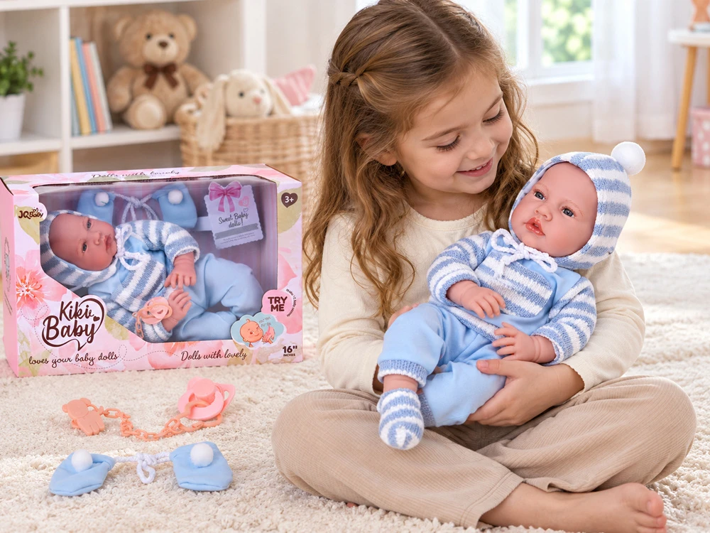 Jokomisiada BOBAS soft rubber doll, talking - 12 sound functions 45cm ZA6441