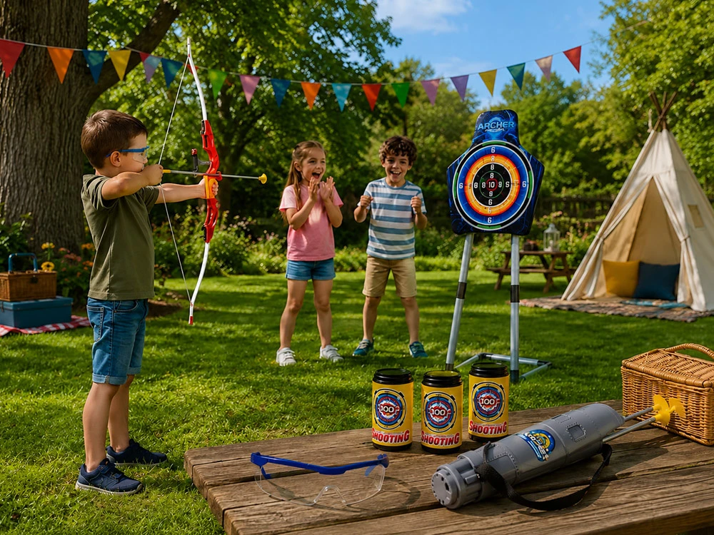 Jokomisiada Bow, Arrows and Shield - Large Archer Set - 2 Play Options SP0868
