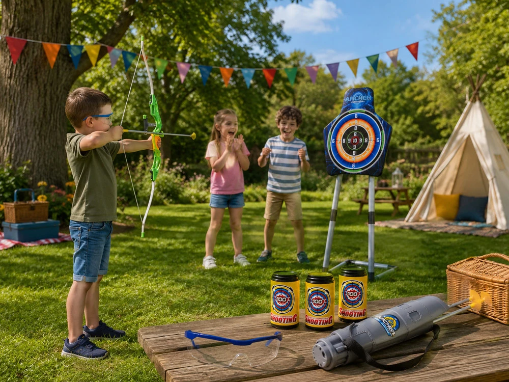 Jokomisiada Bow, Arrows and Shield - Large Archer Set - 2 Play Options SP0868