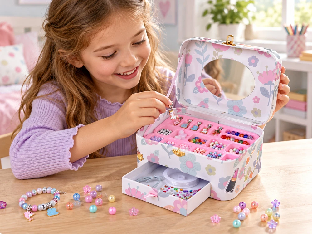 Jokomisiada Bracelet making kit - stringing beads + case ZA6430