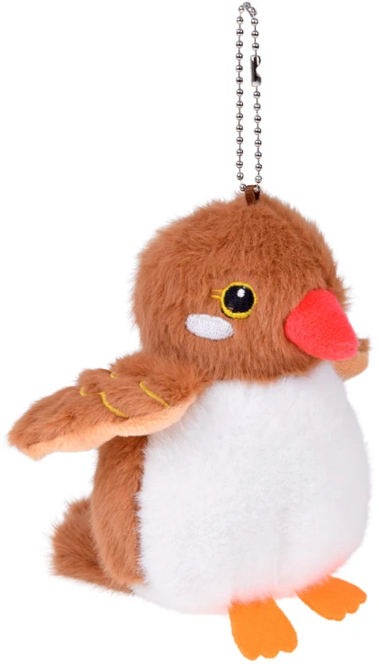 Jokomisiada Brown Kazik Plush Bird with Squeaker and Pendant, 13 cm ZA6426