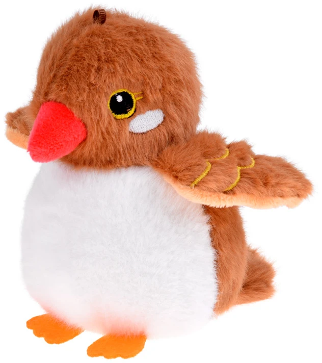 Jokomisiada Brown Kazik Plush Bird with Squeaker and Pendant, 13 cm ZA6426