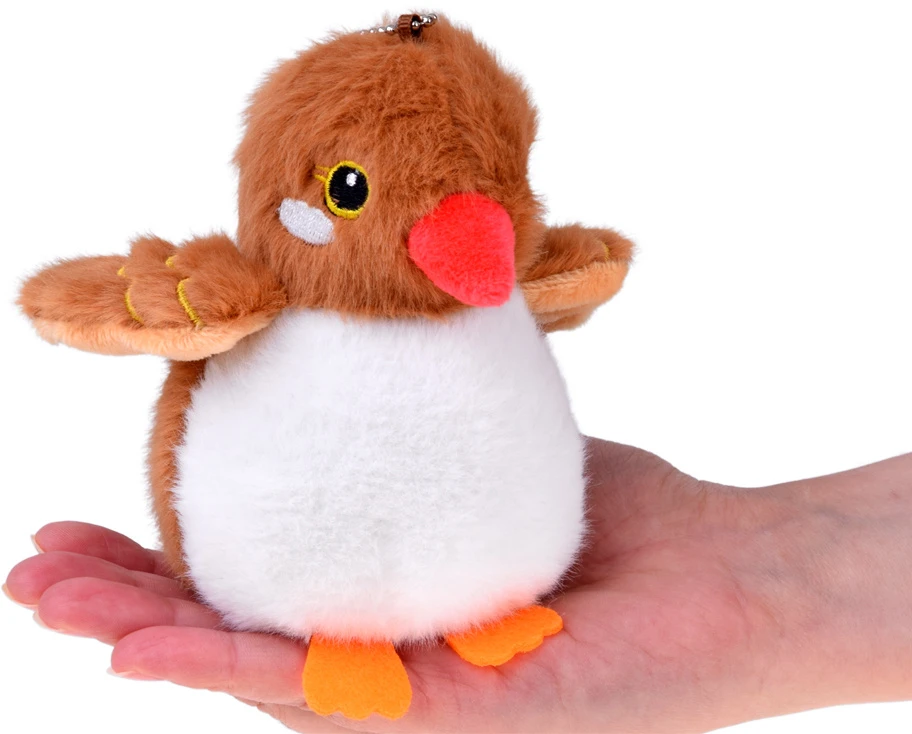 Jokomisiada Brown Kazik Plush Bird with Squeaker and Pendant, 13 cm ZA6426