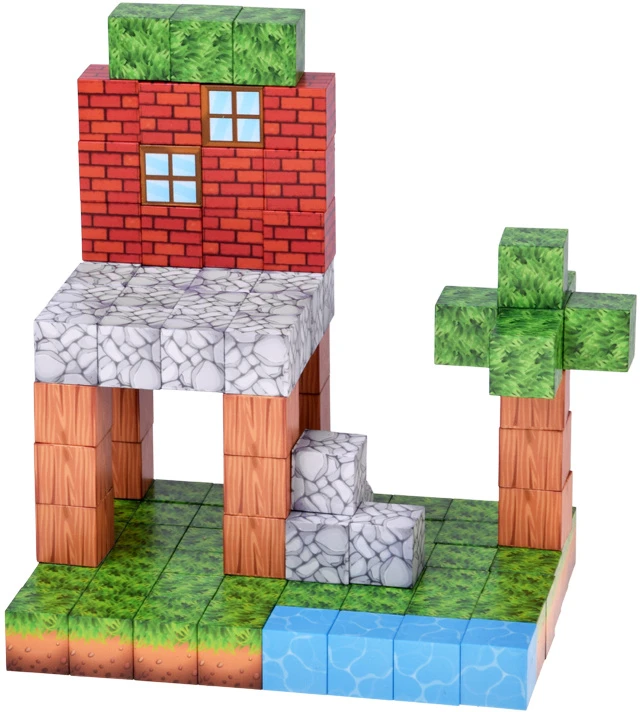 Jokomisiada CHATKA magnetic blocks - construction cubes and pikselių 312 pieces ZA 6350