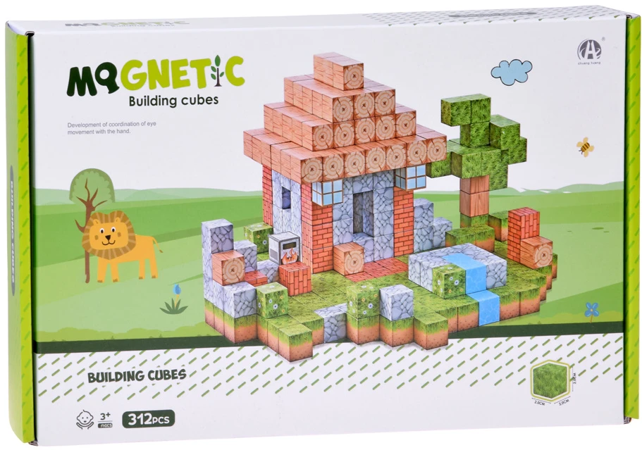 Jokomisiada CHATKA magnetic blocks - construction cubes and pikselių 312 pieces ZA 6350