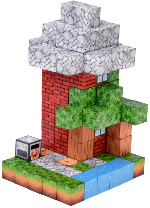 Jokomisiada CHATKA magnetic blocks - construction cubes and pikselių 312 pieces ZA 6350