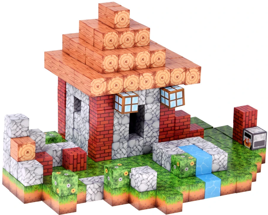 Jokomisiada CHATKA magnetic blocks - construction cubes and pikselių 312 pieces ZA 6350