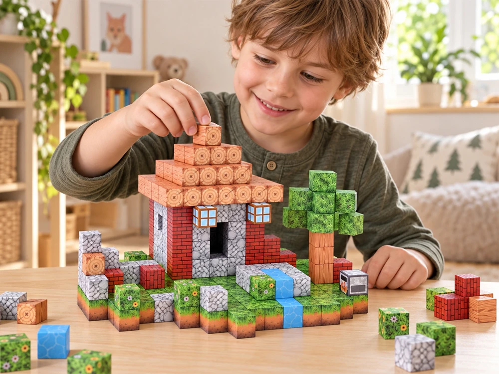 Jokomisiada CHATKA magnetic blocks - construction cubes and pikselių 312 pieces ZA 6350